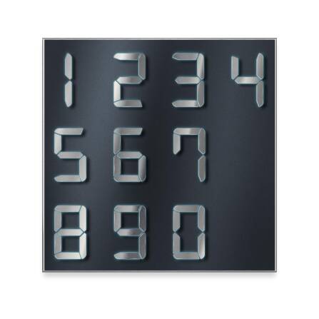 Metzler LED-beleuchtetes Hausnummernschild mit digitalen Ziffern aus Edelstahl