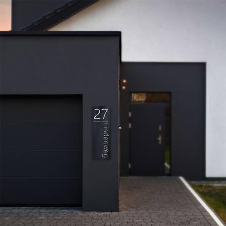 Metzler plaque de numéro de maison format vertical anthracite acier inoxydable | Weissenhof XXL