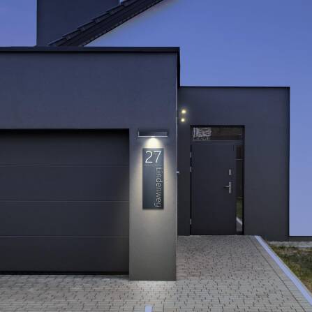 Metzler plaque de numéro de maison format vertical anthracite acier inoxydable | Weissenhof XXL