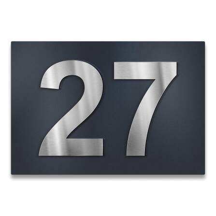 Hausnummernschild mit 3D-Ziffern aus Edelstahl in...
