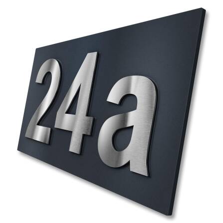 Hausnummernschild Anthrazit Edelstahlziffern