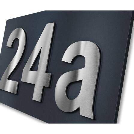 Hausnummernschild Anthrazit Edelstahlziffern