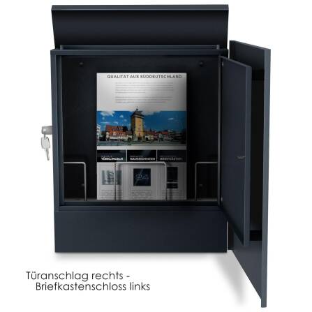 Metzler Boîte aux Lettres Anthracite Acier de haute Qualité Plaque Acier Inoxydable | Lepo 1