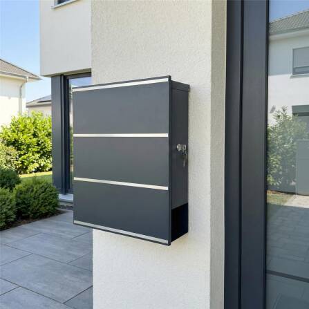 Metzler Briefkasten Anthrazit Edelstahl | Lepo 3