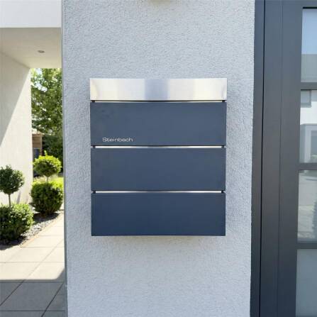 Metzler Briefkasten Anthrazit Gravur optional | Masiva