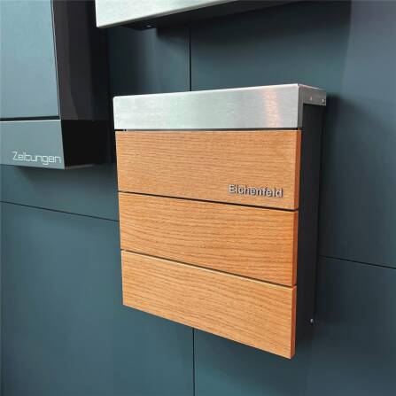 Metzler Briefkasten Echtholz Eiche Edelstahl | Masiva