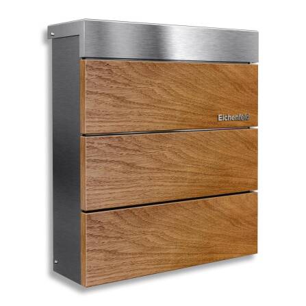 Metzler Briefkasten Echtholz Eiche Edelstahl | Masiva