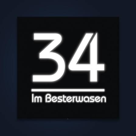 LED-Hausnummernschild in Anthrazit mit Hausnummer groß