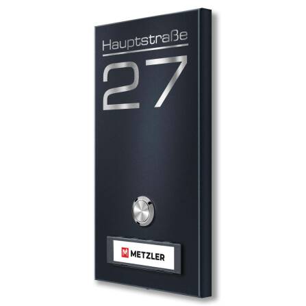 Metzler Funkklingel Anthrazit austauschbares Namensschild...