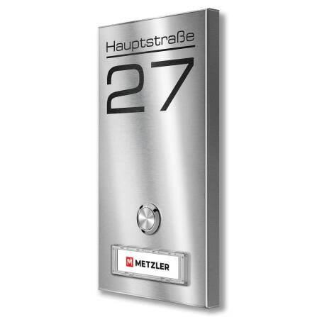 Metzler Funkklingel Edelstahl austauschbares Namensschild...