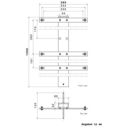 Metzler Briefkastenständer universell zum Einbetonieren in Anthrazit