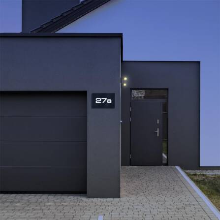 Metzler Hausnummernschild LED-beleuchtetes 3-stellig aus Edelstahl in Anthrazit