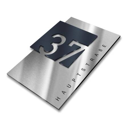 Metzler Design Hausnummernschild aus Edelstahl | Steiner