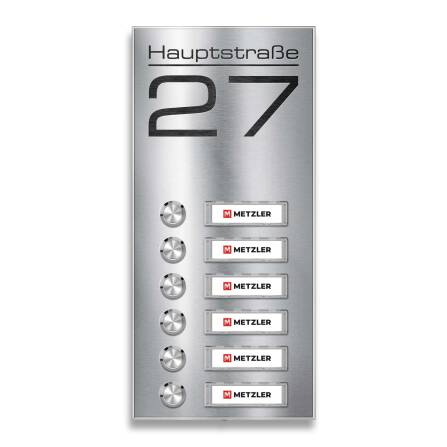 Metzler Funkklingel mit 6 Klingeltastern | Edelstahl...