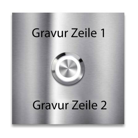 Metzler Türklingel mit Gravur + LED-Taster | Edelstahl gebürstet | Stella
