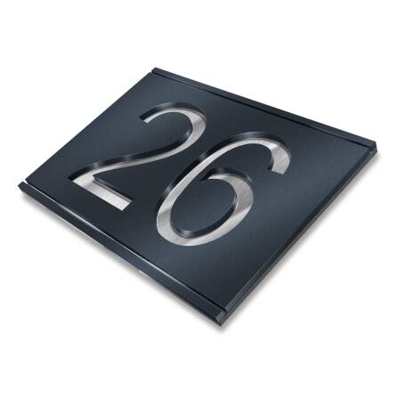 Hausnummernschild aus Edelstahl