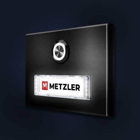 Metzler Türklingel Aufputz Eisenglimmer austauschbares Namensschild | Abakos