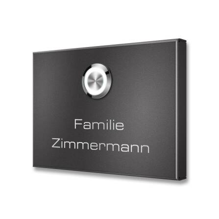 Metzler Funkklingel kabellos Edelstahl V2A | Aufputz Türklingel IP67 | 150m Reichweite  | DB 703 Eisenglimmer | Vitus