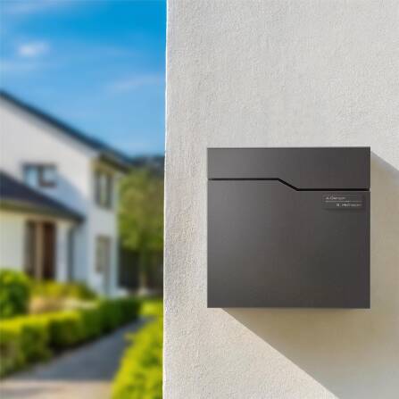 Metzler Targhetta Nome Cassetta Postale in Acciaio Inox Antracite con Incisione Laser