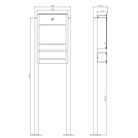 Metzler Standbriefkasten Funkklingel Anthrazit Edelstahl Gravur optional | 02