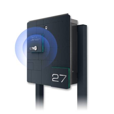 Metzler Standbriefkasten Funkklingel Anthrazit Edelstahl...