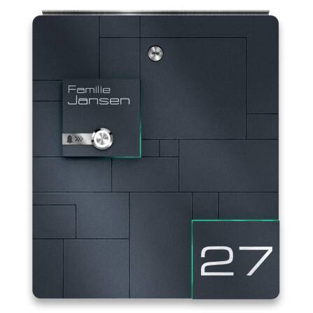 Metzler Standbriefkasten Funkklingel Anthrazit Edelstahl Gravur optional | 02