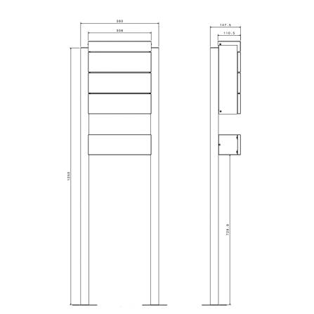 Metzler Standbriefkasten Anthrazit Gravur optional | Masiva