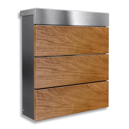 Metzler Standbriefkasten Edelstahl Echtholz Eiche | Masiva