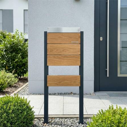 Metzler Standbriefkasten Edelstahl Echtholz Eiche | Masiva