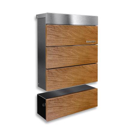 Metzler Standbriefkasten Edelstahl Echtholz Eiche | Masiva