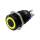 Metzler - Bouton poussoir momentané 19mm - Illumination annulaire LED Jaune - IP67 IK10 - Aluminium - Plat - Connexion par soudage