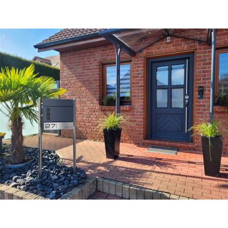 Metzler Boîte aux Lettres Anthracite RAL 7016 Acier Hublots | Oltmann