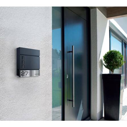 Metzler Boîte aux Lettres Anthracite RAL 7016 Acier Hublots | Oltmann