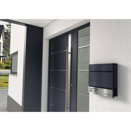 Metzler Boîte aux Lettres Anthracite RAL 7016 Acier Hublots | Oltmann