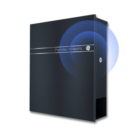 Metzler Briefkasten Funkklingel Anthrazit Gravur optional...