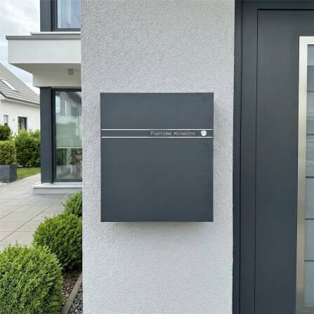 Metzler Briefkasten Funkklingel Anthrazit Gravur optional | Lepo 2