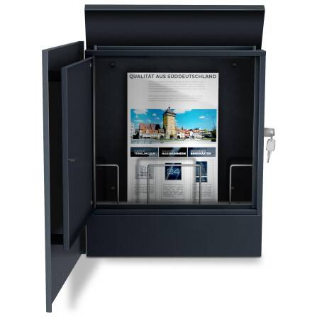 Metzler Briefkasten Funkklingel Anthrazit Gravur optional | Lepo 2