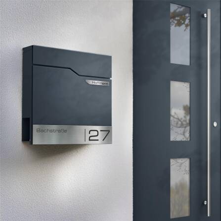 Metzler Briefkasten Anthrazit Namensschild | Thobe