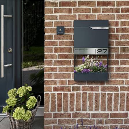 Metzler Cassetta delle lettere Antracite RAL 7016 acciaio di alta qualità | Siebert