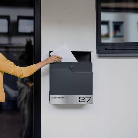 Metzler Cassetta delle lettere Antracite RAL 7016 acciaio di alta qualità | Siebert