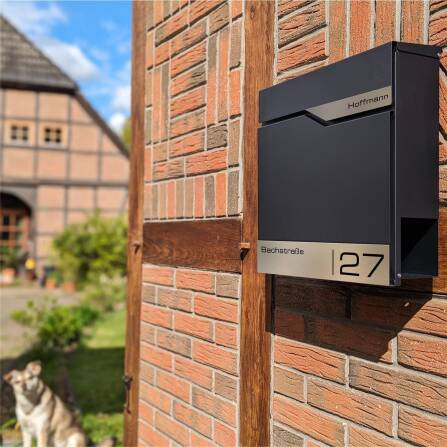 Metzler Cassetta delle lettere Antracite RAL 7016 acciaio di alta qualità | Siebert