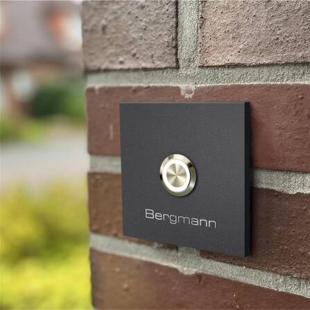 Metzler Sonnette avec gravure + bouton poussoir | DB703 Mica de fer | Stella