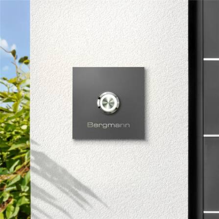 Metzler Sonnette avec gravure + bouton poussoir | DB703 Mica de fer | Stella