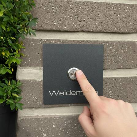 Metzler Sonnette avec gravure + bouton poussoir | DB703 Mica de fer | Stella