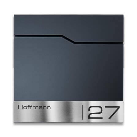 Boîte aux Lettres Metzler avec Plaque de Nom et Support en Acier Inoxydable | RAL 7016 Gris Anthracite | Enno