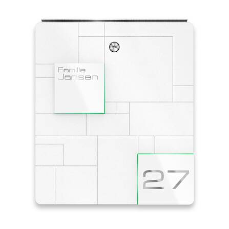 Metzler Briefkasten Schneeweiß Edelstahl Gravur...