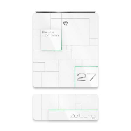 Metzler Briefkasten Schneeweiß Edelstahl Gravur...