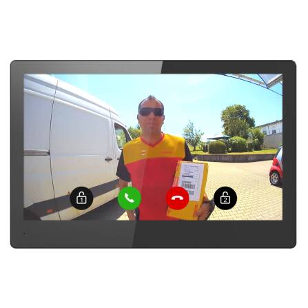 Metzler Intercom Innenstation Ultra, 10 Zoll Touchscreen, LAN PoE, schwarz