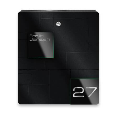 Metzler Briefkasten Schwarz Edelstahl Gravur optional | 02