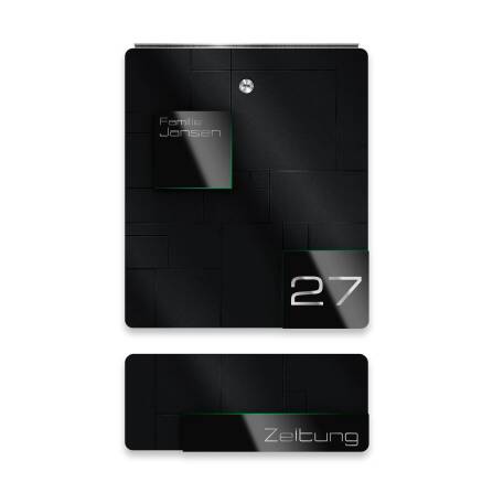 Metzler Briefkasten Schwarz Edelstahl Gravur optional | 02